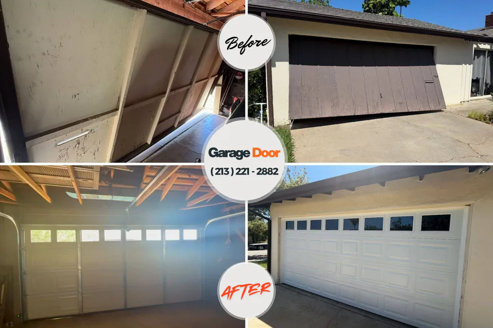 Before and after: garage door repair Phoenix, AZ
